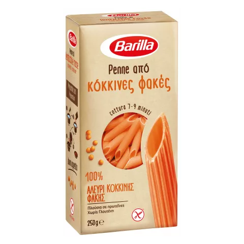 Barilla penne από κόκκινη φακή gluten free 250gr