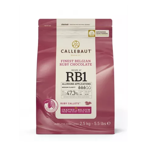 Σοκολάτα Ruby 47.3% callets Barry Callebaut 2.5kg