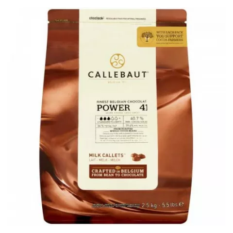 Σοκολάτα κουβερτούρα γάλακτος 40.7% callets Barry Callebaut 2.5kg