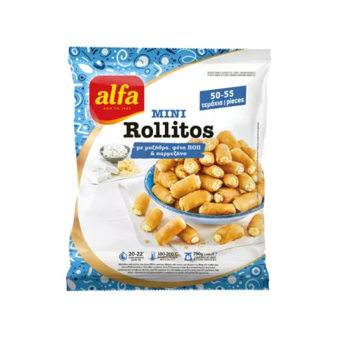 Mini rollitos μυζήθρα φέτα ποπ παρμεζάνα Alfa 10x750gr