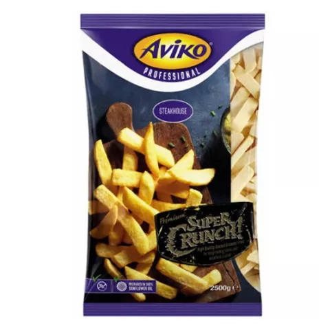 Aviko προτηγανισμένες πατάτες super crunch steak 2.5kg