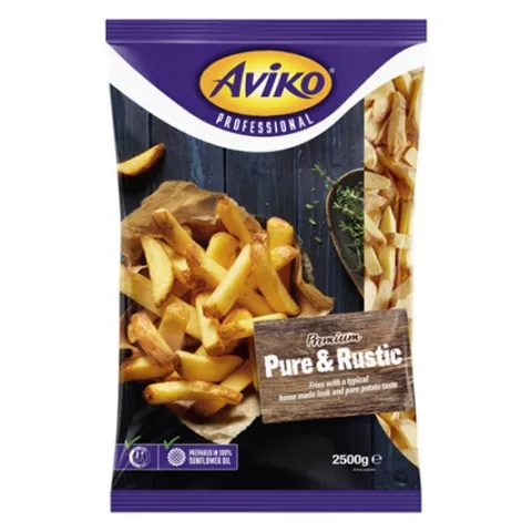 Aviko προτηγανισμένες πατάτες pure & rustic 2.5kg