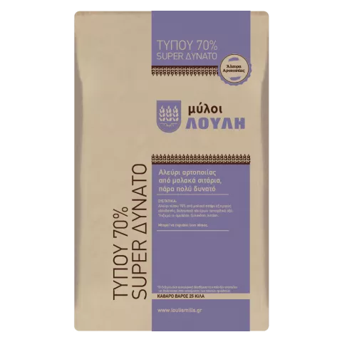Αλεύρι Τ.70% super δυνατό Λούλη 25kg