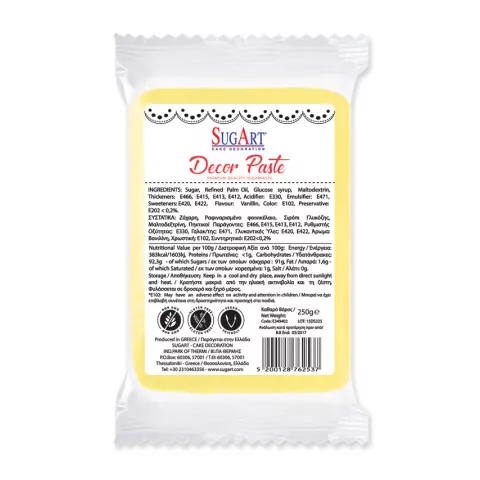 Decor paste ζαχαρόπαστα κίτρινο 1kg