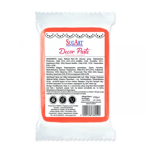 Decor paste ζαχαρόπαστα πορτοκαλί 1kg
