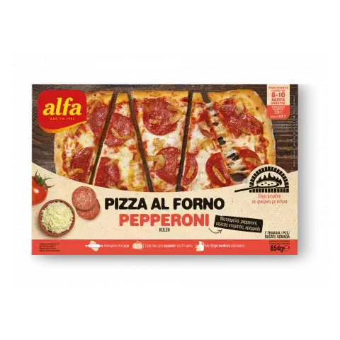 Πίτσα al forno pepperoni Alfa 654gr