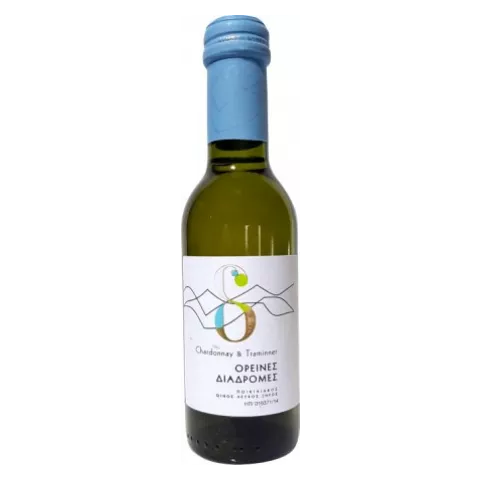 Οίνος λευκός "Ορεινές Διαδρομές" Chardonnay 80%, Traminner 20% Ζοίνος 187ml