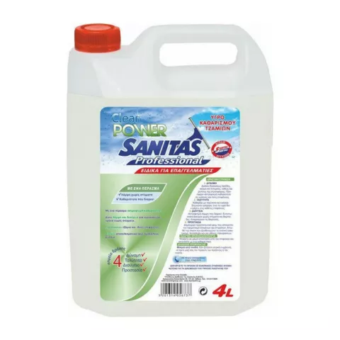 Υγρό τζαμιών clear power Sanitas 4lt