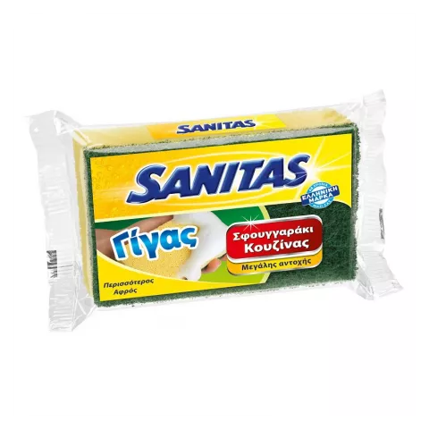 Σφουγγαράκι κουζίνας γίγας Sanitas 1Χ18τεμ