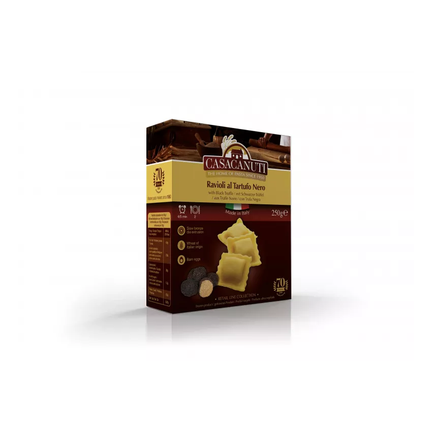 Canuti ravioli with black truffle 250gr Canuti ravioli with black truffle 250gr