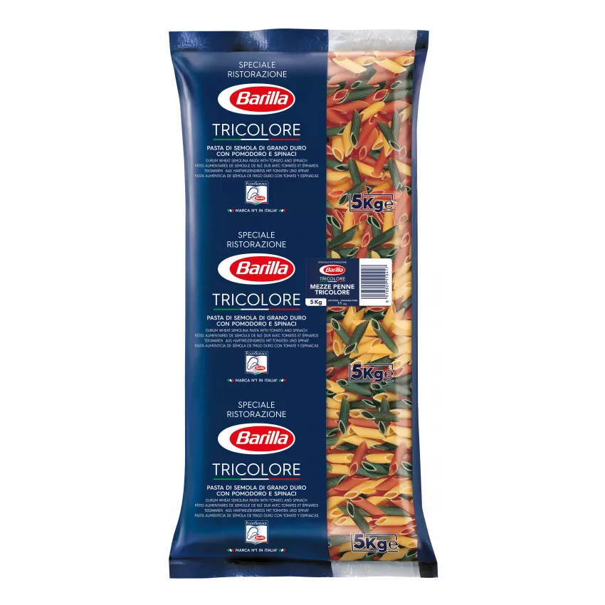 Barilla penne mezze tricolore 3X5kg Barilla penne mezze tricolore 3X5kg