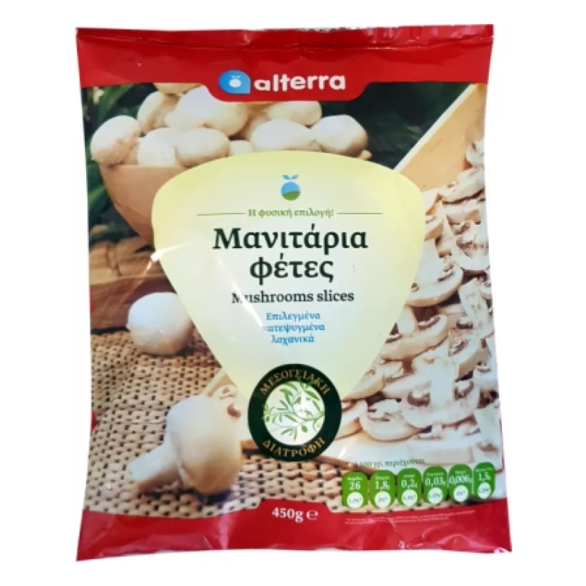 Μανιτάρια φέτες IQF 450gr Μανιτάρια φέτες IQF 450gr