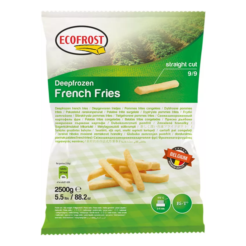 Ecofrost ecocrunch προτηγανισμένες πατάτες 9X9 2.5kg