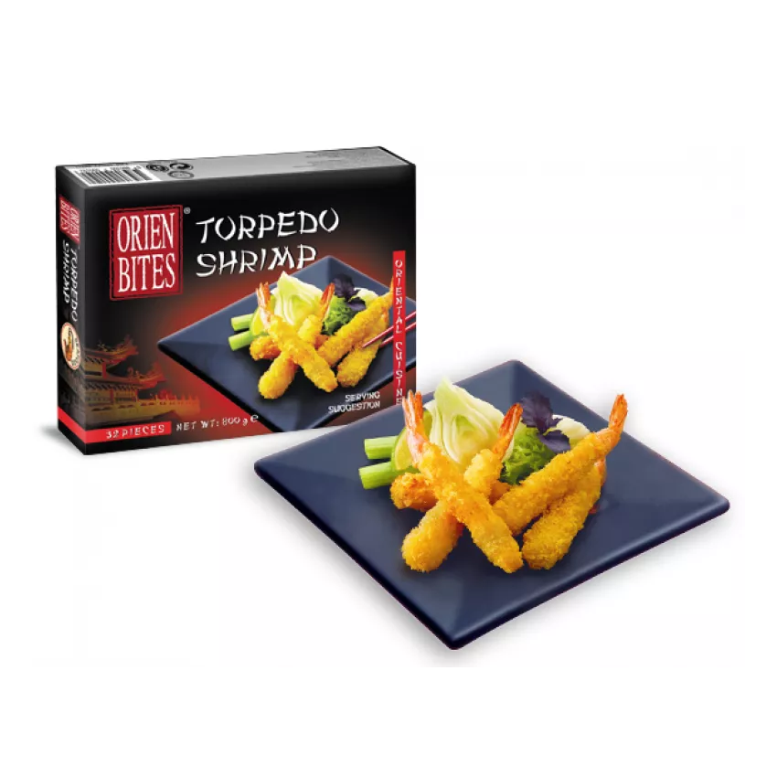Shrimp torpedo 25gr (32pcs) Orien Bites 800gr Shrimp torpedo 25gr (32pcs) Orien Bites 800gr