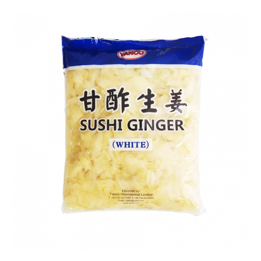 Pickled ginger sliced white Yanco 1.5kg Pickled ginger sliced white Yanco 1.5kg