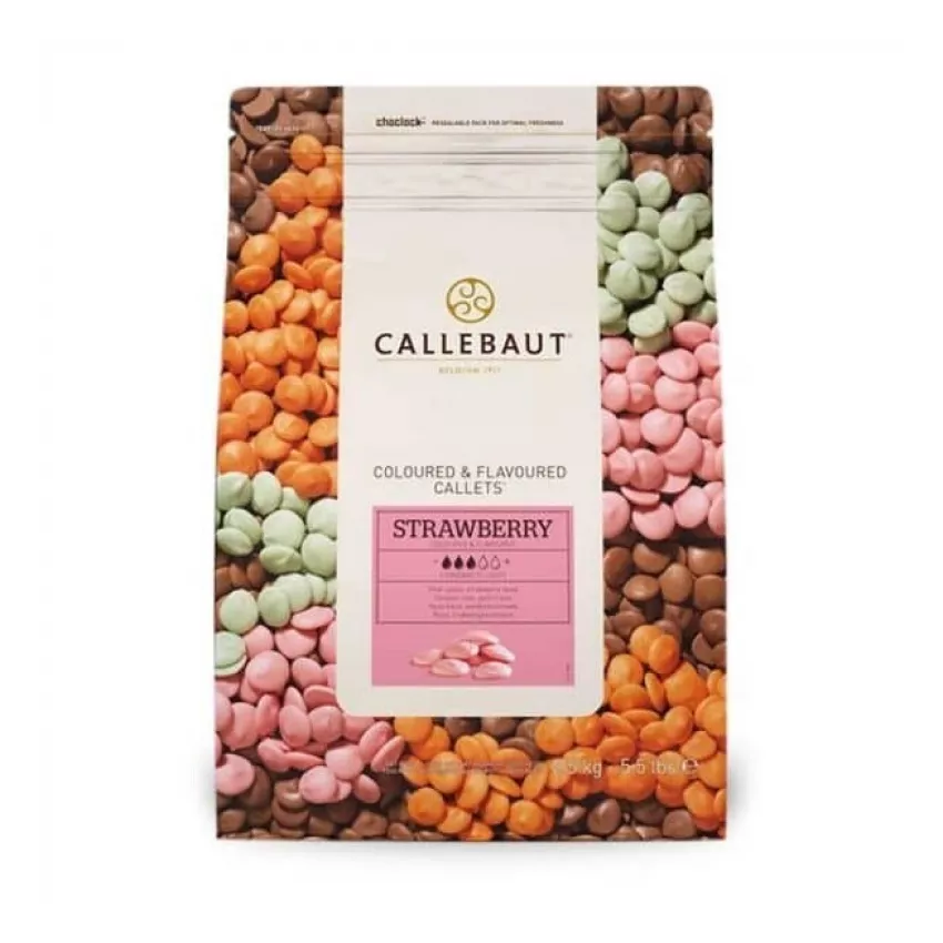 Σοκολάτα φράουλα 30% callets Barry Callebaut 2.5kg Σοκολάτα φράουλα 30% callets Barry Callebaut 2.5kg