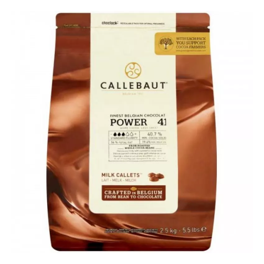 Σοκολάτα κουβερτούρα γάλακτος 40.7% callets Barry Callebaut 2.5kg Σοκολάτα κουβερτούρα γάλακτος 40.7% callets Barry Callebaut 2.5kg