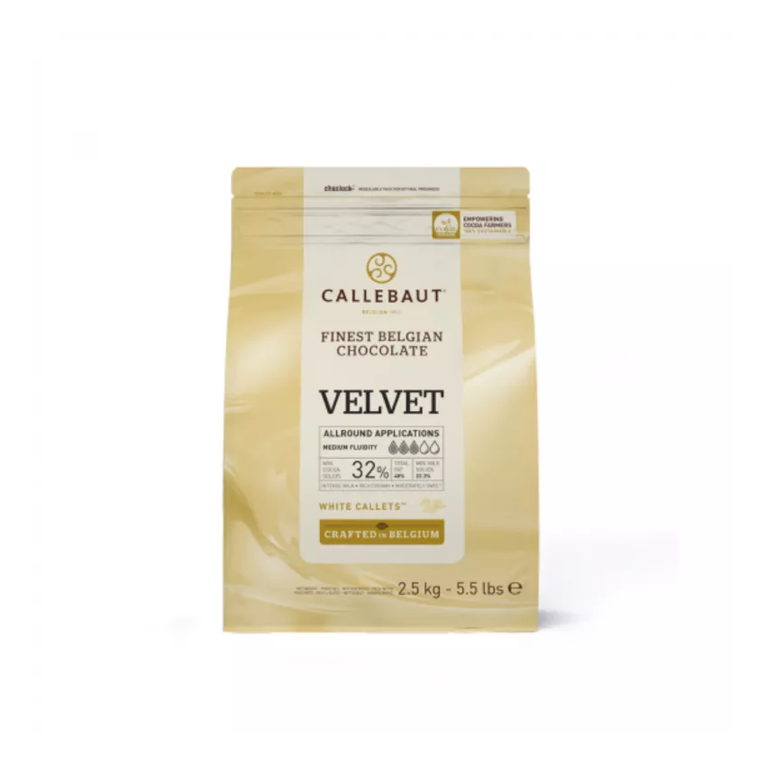 Λευκή σοκολάτα velvet 32% callets Barry Callebaut 2.5kg Λευκή σοκολάτα velvet 32% callets Barry Callebaut 2.5kg