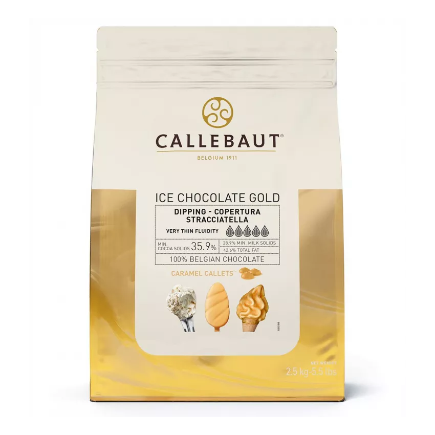 Σοκολάτα ice λευκή με καραμέλα gold 35.9% callets Barry Callebaut 2.5kg Σοκολάτα ice λευκή με καραμέλα gold 35.9% callets Barry Callebaut 2.5kg