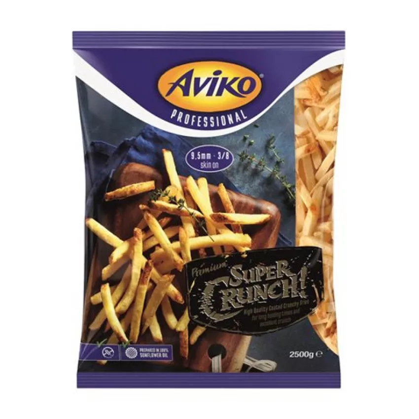 Aviko προτηγανισμένες πατάτες super crunch skin on 9.5x9.5 2.5kg Aviko προτηγανισμένες πατάτες super crunch skin on 9.5x9.5 2.5kg
