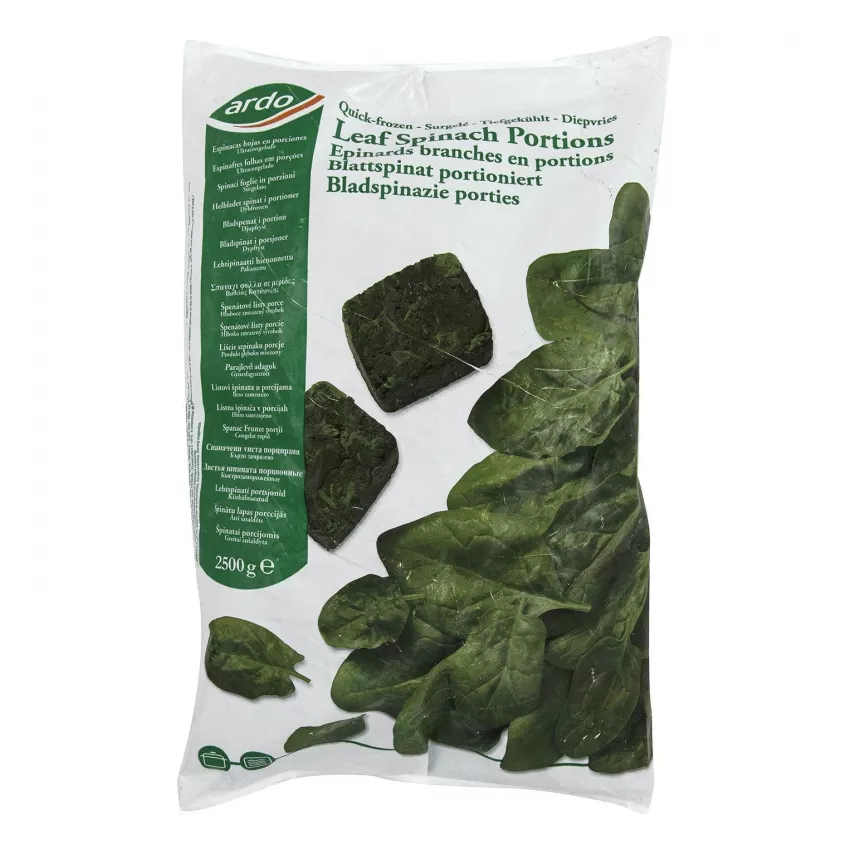 Σπανάκι φύλλο IQF Ardo 2.5kg Σπανάκι φύλλο IQF Ardo 2.5kg