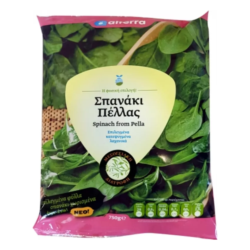 Σπανάκι φύλλα IQF κομμένα 750gr Σπανάκι φύλλα IQF κομμένα 750gr