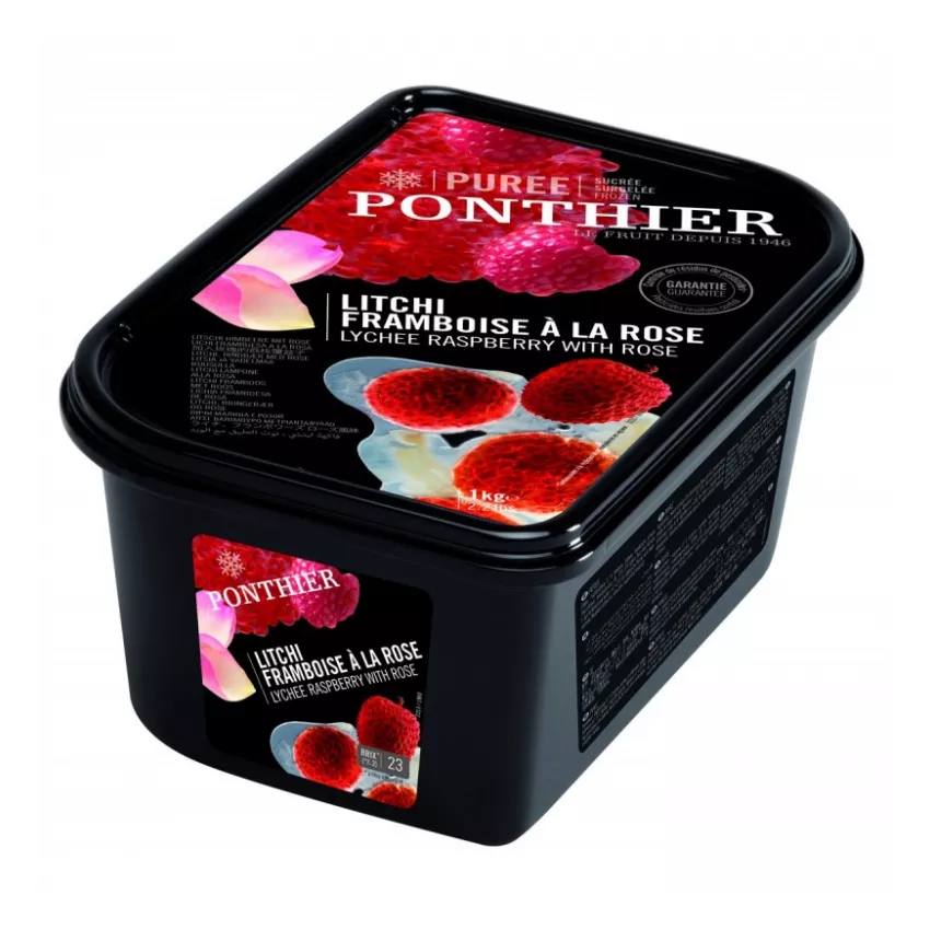 Πουρές lychee raspberry with rose Ponthier 1kg
