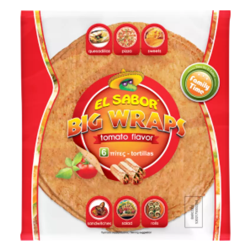 Tortilla El Sabor tomato flavor 30cm 18pcs Tortilla El Sabor tomato flavor 30cm 18pcs