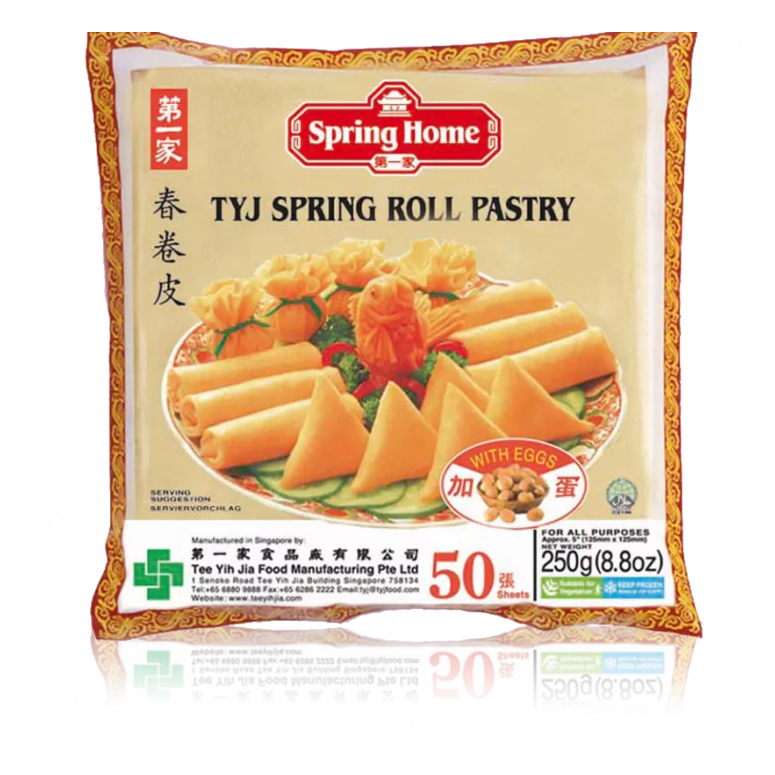 Spring roll wrappers with egg 125mm (50shts) 250gr