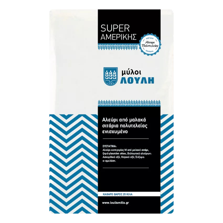 Αλεύρι Super Αμερικής Λούλη 25kg Αλεύρι Super Αμερικής Λούλη 25kg
