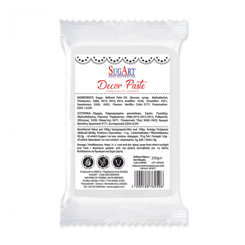 Decor paste ζαχαρόπαστα λευκό 1kg Decor paste ζαχαρόπαστα λευκό 1kg