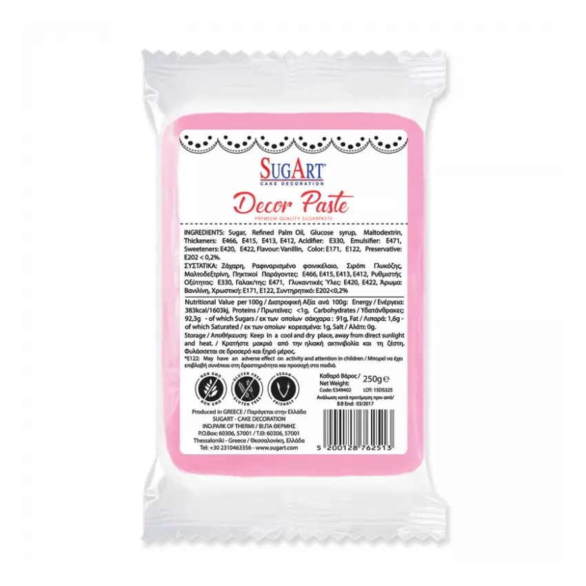 Decor paste ζαχαρόπαστα ροζ 1kg Decor paste ζαχαρόπαστα ροζ 1kg