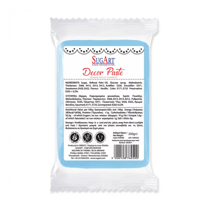 Decor paste ζαχαρόπαστα σιέλ 1kg Decor paste ζαχαρόπαστα σιέλ 1kg