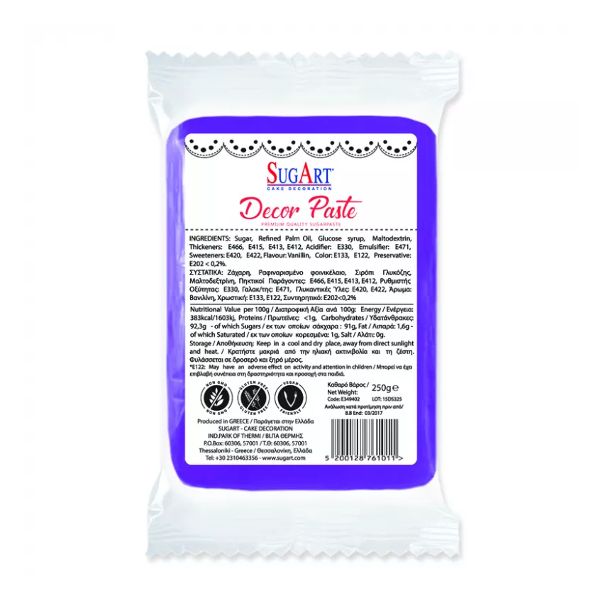 DECOR PASTE ΖΑΧΑΡΟΠΑΣΤΑ ΜΩΒ 12X1kg DECOR PASTE ΖΑΧΑΡΟΠΑΣΤΑ ΜΩΒ 12X1kg