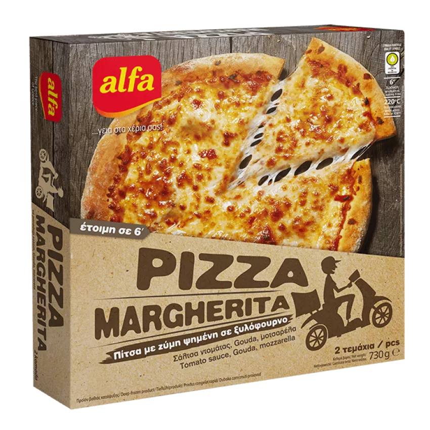 Πίτσα μαργαρίτα Alfa 730gr Πίτσα μαργαρίτα Alfa 730gr