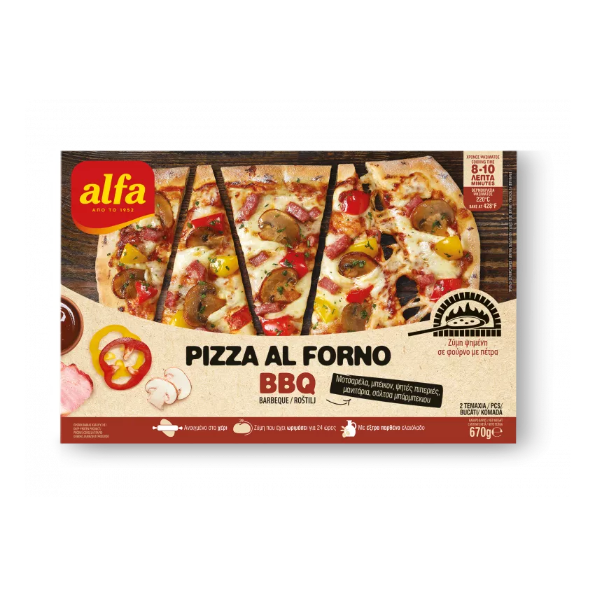 Πίτσα al forno bbq Alfa 670gr Πίτσα al forno bbq Alfa 670gr