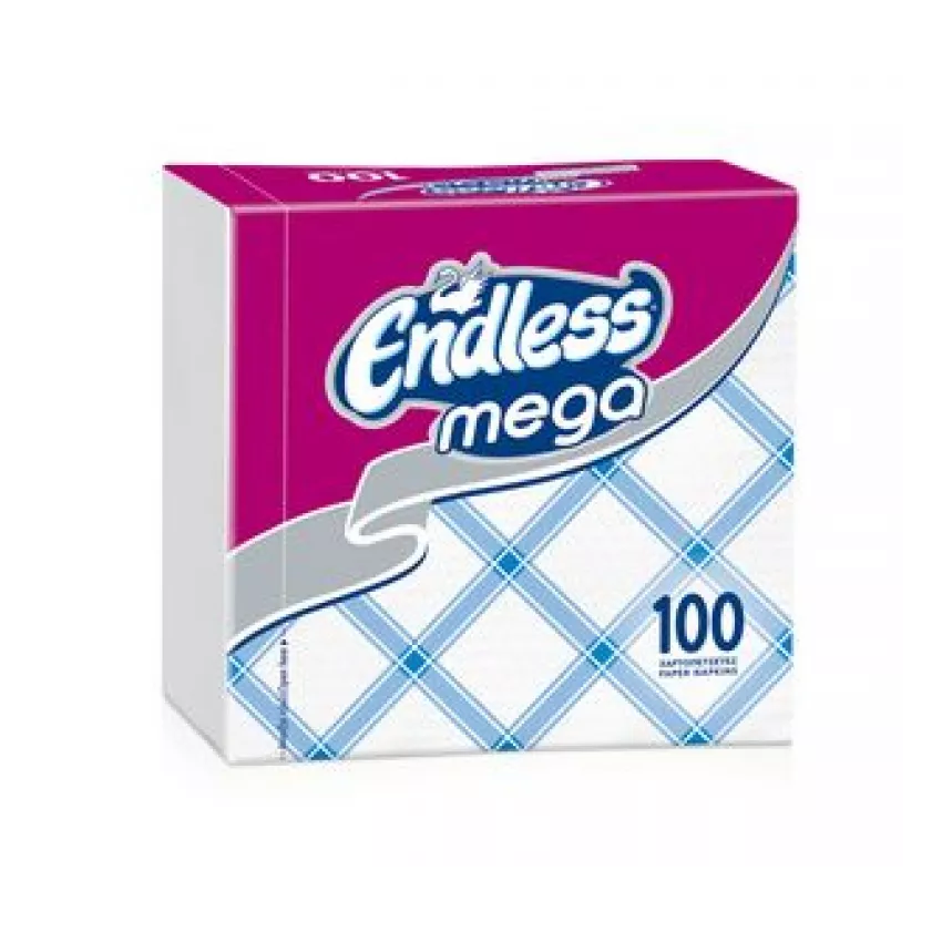 Χαρτοπετσέτες καρό 30χ30 μπλε Endless 40x100φ